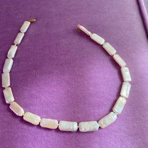 Freshwater Biwa baroque pearl necklace.